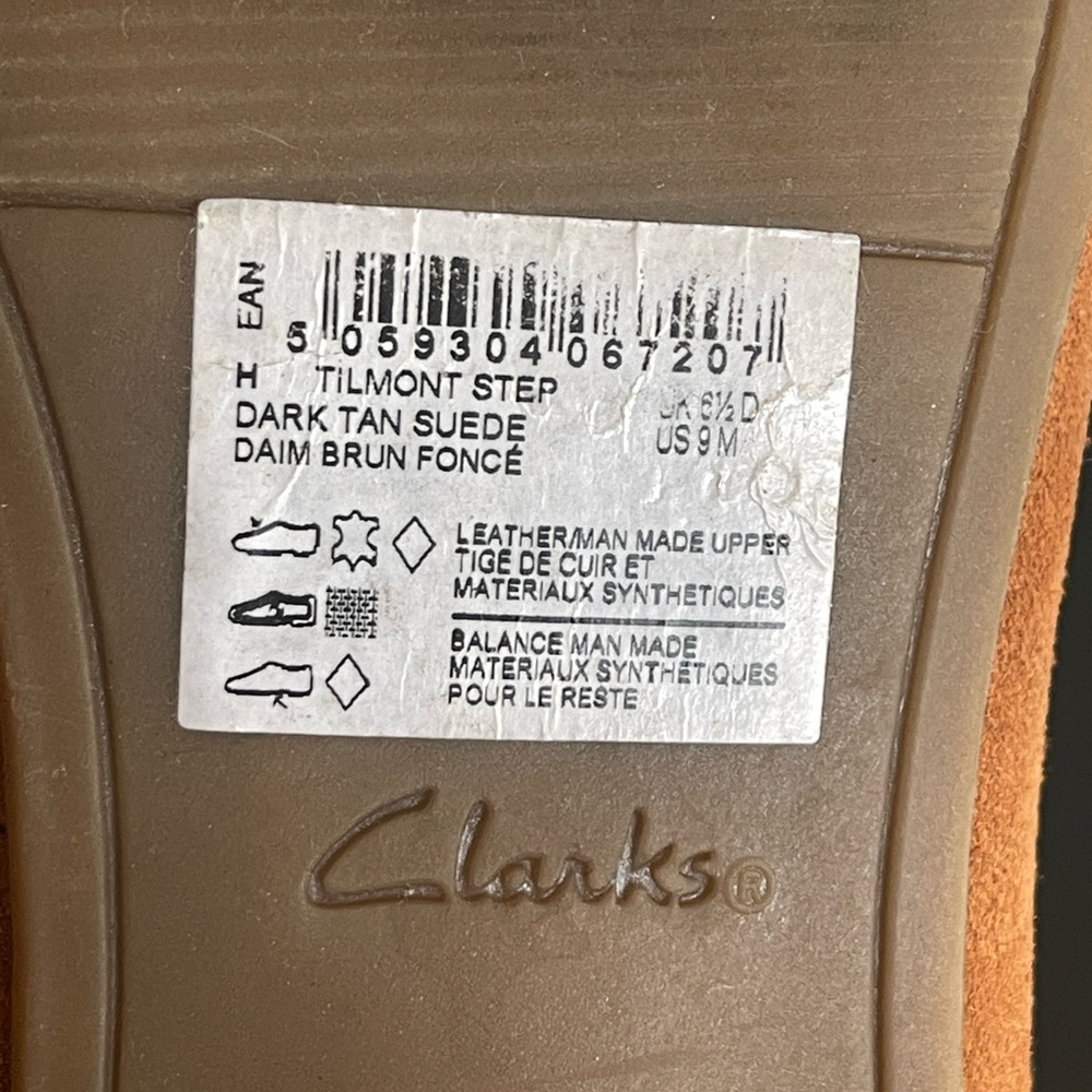Suede and Leather Clarks Loafers with Square Toe - Picture 9 of 9